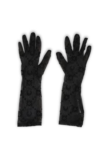 Black Monogram Mesh Gloves - Marine Serre - Modalova