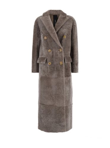 Long Double Breasted Coat In Shearling Woman - Blancha - Modalova
