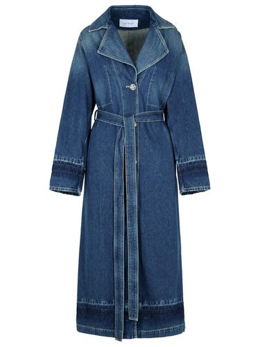 Off-White Blue Cotton Trench Coat - Off-White - Modalova