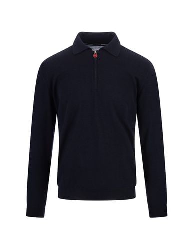 Kiton Blue Knitted Polo With Zip - Kiton - Modalova