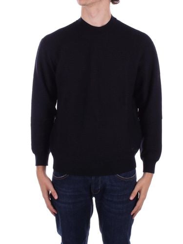 Micro-textured Weave Mock-neck Jumper - Emporio Armani - Modalova