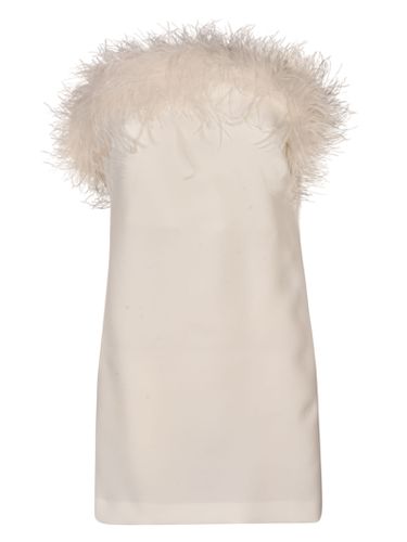 Fur Applique Sleeveless Short Dress - Parosh - Modalova