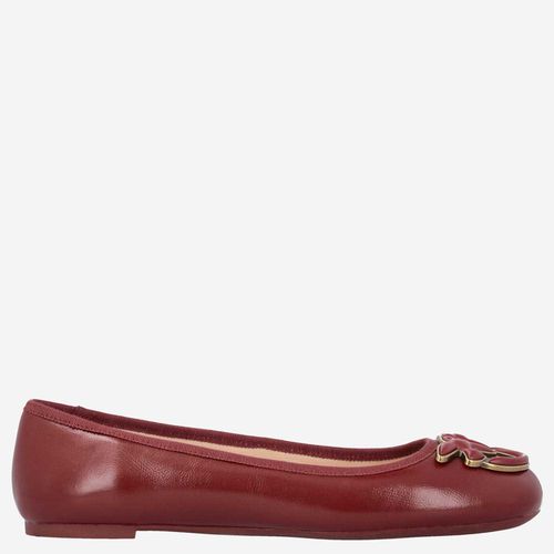 Leather Ballet Flats With Logo - Pinko - Modalova