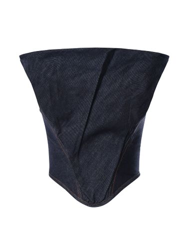 Draped Strapless Denim Corset - Magda Butrym - Modalova