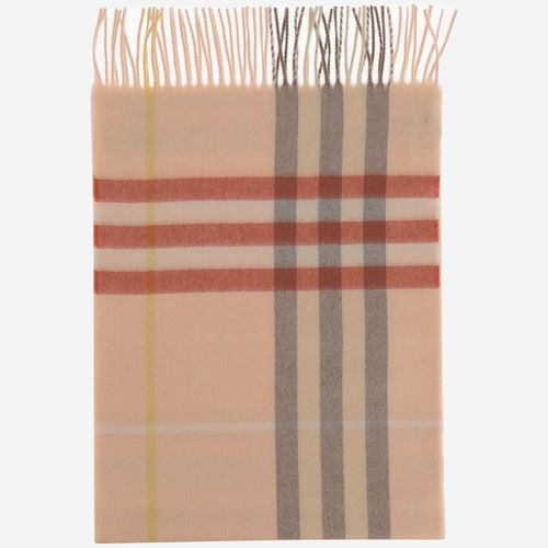 Cashmere Scarf With Check Pattern - Burberry - Modalova