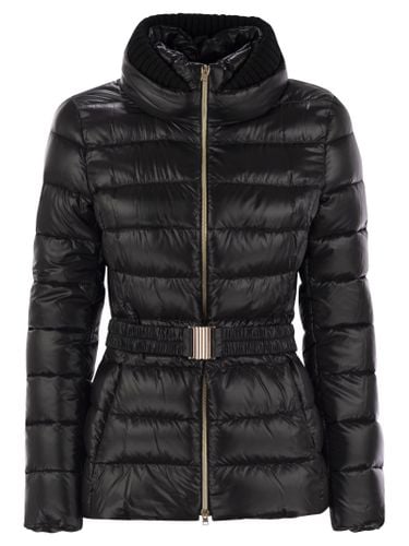 Ultralight Nylon Down Jacket With Belt - Herno - Modalova