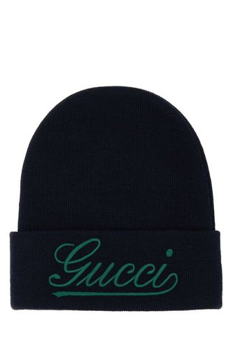 Gucci Dark Blue Wool Beanie Hat - Gucci - Modalova