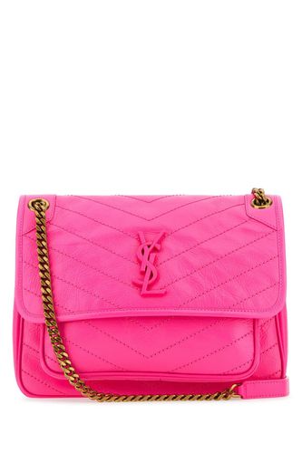 Fluo Pink Nappa Leather Medium Niki Shoulder Bag - Saint Laurent - Modalova