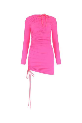 Fluo Pink Stretch Nylon Mini Dress - Balenciaga - Modalova