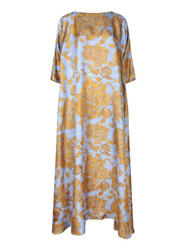 Muumuu Tangle Silk Dress In Sky And Gold - La DoubleJ - Modalova