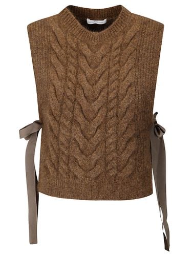 Cable Knit Vest With Ties - Cecilie Bahnsen - Modalova