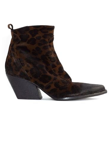 Vintage Effect Spotted Suede Ankle Boot - Elena Iachi - Modalova