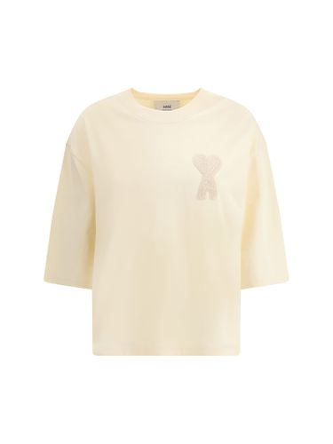 Long Sleeve Top With Embroidered Logo - Ami Alexandre Mattiussi - Modalova