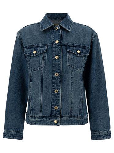 Blue Jacket With Classic Collar And Buttons In Cotton Denim Woman - Michael Kors - Modalova