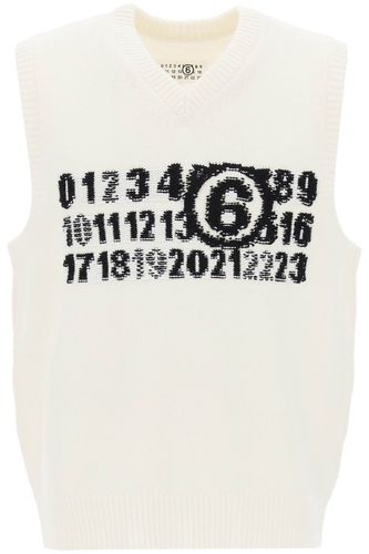 Vest With Jacquard Numeric Logo - MM6 Maison Margiela - Modalova
