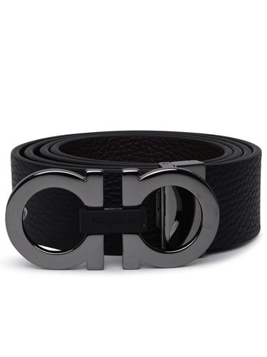 Hammered Leather Reversible Belt - Ferragamo - Modalova