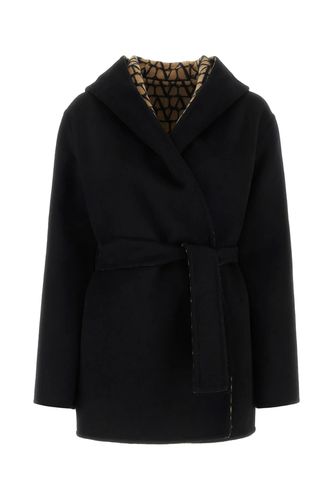 Valentino Black Wool Blend Coat - Valentino - Modalova