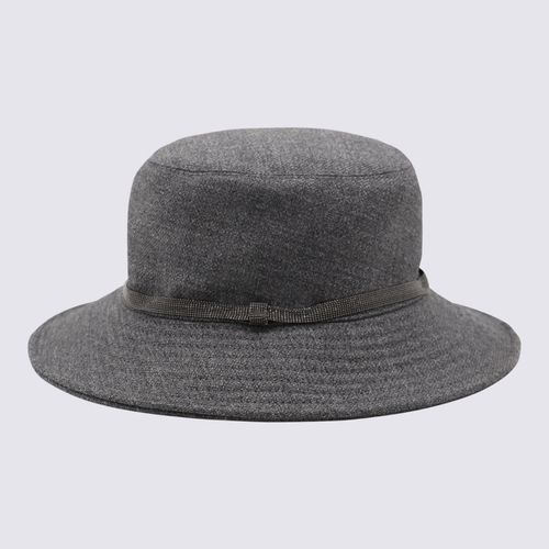 Grey Wool Bucket Hat - Brunello Cucinelli - Modalova