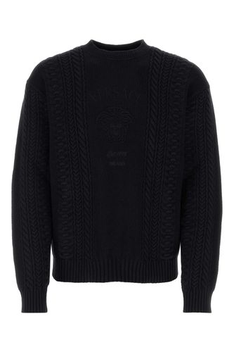 Versace Black Cotton Blend Sweater - Versace - Modalova