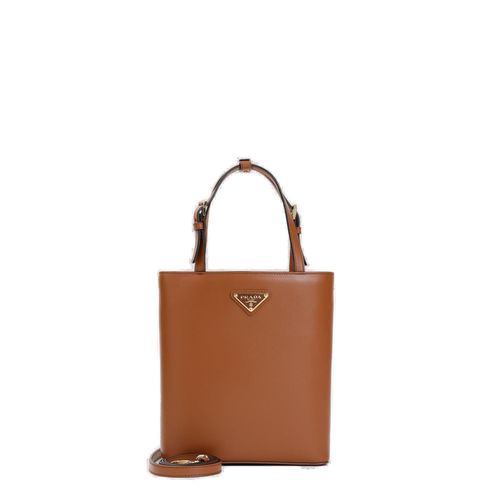 Logo Plaque Top Handle Shoulder Bag - Prada - Modalova