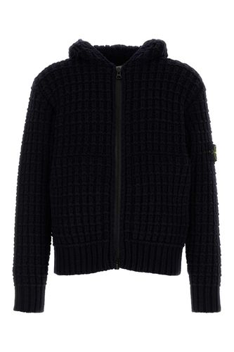 Midnight Blue Wool Blend Cardigan - Stone Island - Modalova