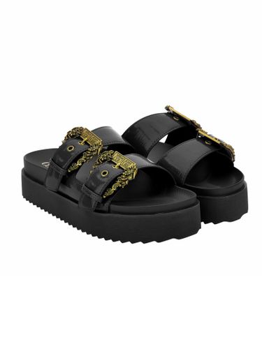 Versace Jeans Couture Black Slides - Versace Jeans Couture - Modalova