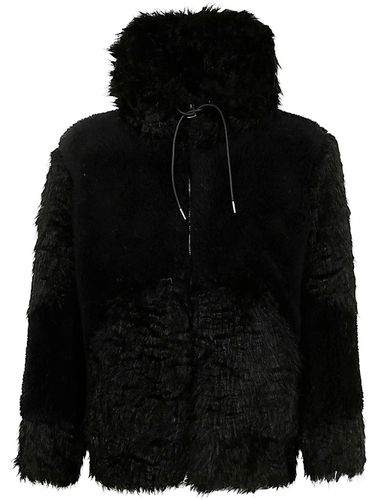 Faux Shearling X Faux Fur Hoodie - Sacai - Modalova