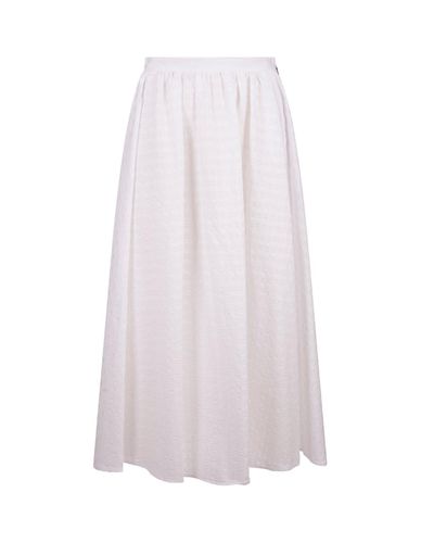 Seersucker-embellished A-line Midi Skirt - MSGM - Modalova