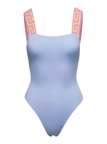 Light One-piece Swimsuit With Greca Motif On The Straps In Polyamide Woman - Versace - Modalova