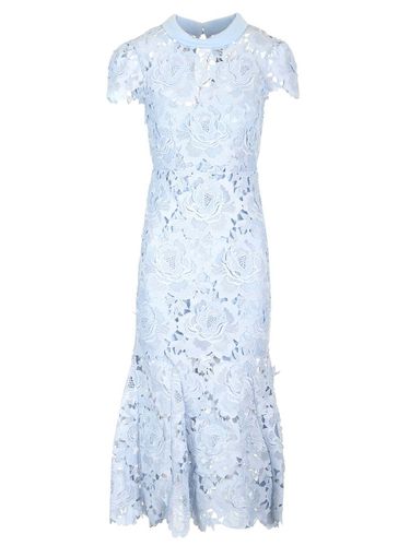 Cornflower Blue Lace Dress - self-portrait - Modalova