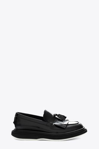 Mocassino In Pelle Di Vitello Abrasivato Black polished leather kilted loafer - Rob 458 - The Antipode - Modalova
