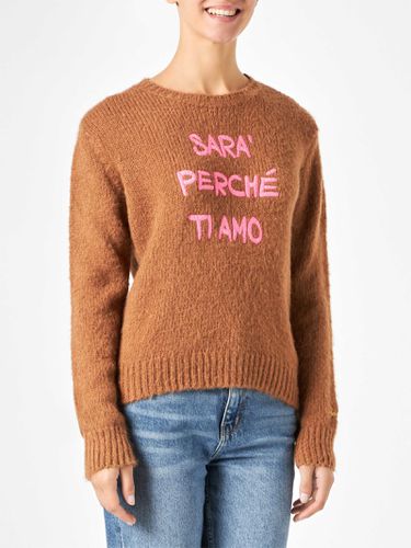 Woman Brown Brushed Sweater With Embroidery - MC2 Saint Barth - Modalova
