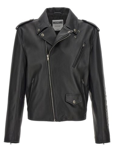 Moschino Logo Leather Jacket - Moschino - Modalova