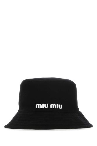 Miu Miu Black Cotton Hat - Miu Miu - Modalova
