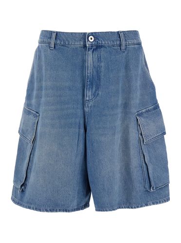 J. W. Anderson Light Blue Bermuda Shorts With Cargo Pockets And Logo Patch On The Back In Denim Man - J.W. Anderson - Modalova