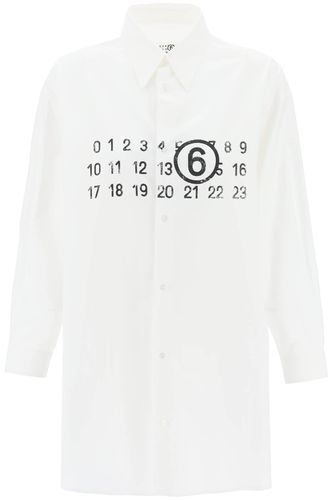 Shirt Dress With Numeric Logo - MM6 Maison Margiela - Modalova