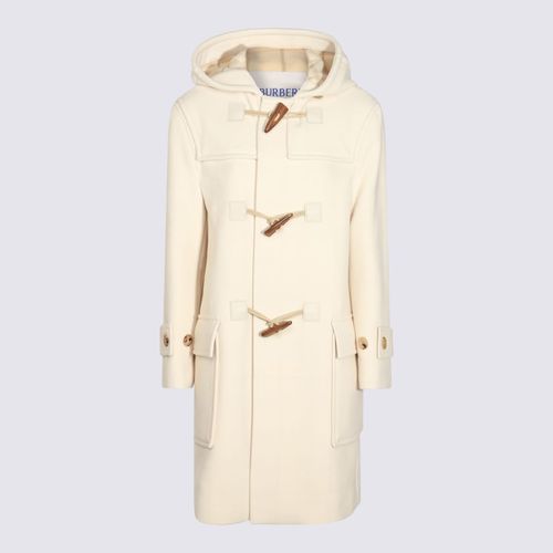 Burberry White Wool Coat - Burberry - Modalova