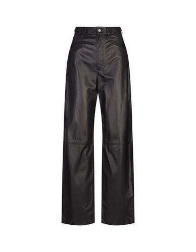 Leather Straight Leg Trousers - Fabiana Filippi - Modalova