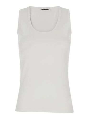 Basic Tank Top With Embroidered Logo In Cotton Woman - Jil Sander - Modalova