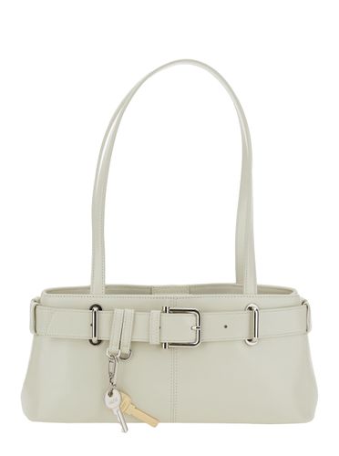 Brocle White Shoulder Bag With Belt And Pendant Key Details In Leather Woman - OSOI - Modalova