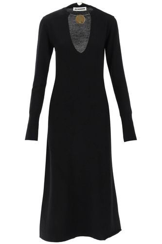 Wool Knit Midi Dress With Necklace - Jil Sander - Modalova