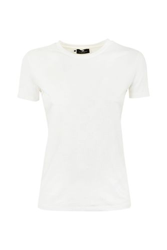 T-shirt With Rhinestone Logo - Elisabetta Franchi - Modalova