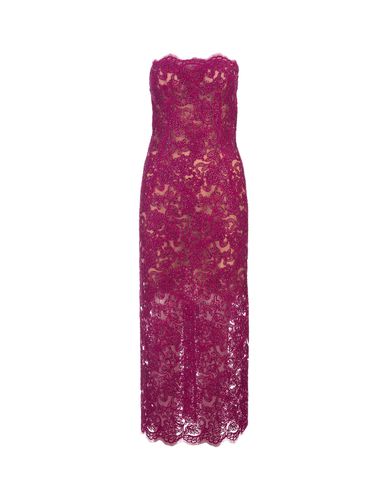 Fuchsia Lace Longuette Dress With Micro Crystals - Ermanno Scervino - Modalova