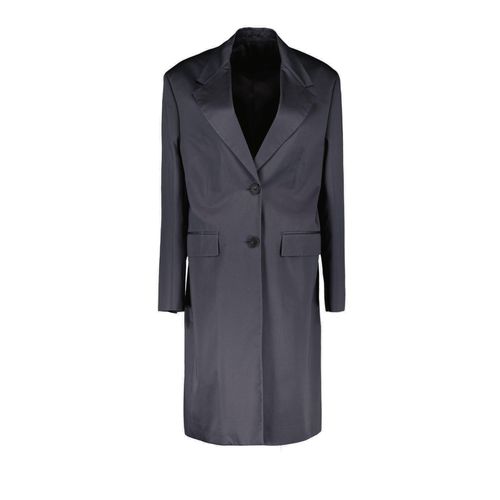 Triangle Logo Single Breasted Coat - Prada - Modalova