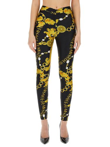 Leggings With Ruffles And Print - Versace Jeans Couture - Modalova