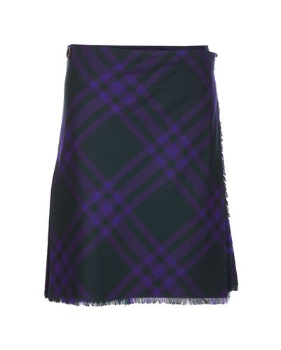 Burberry Check Wool Skirt - Burberry - Modalova