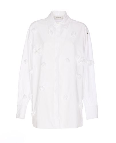 Oversized 3d Rose Detail Shirt - SportMax - Modalova