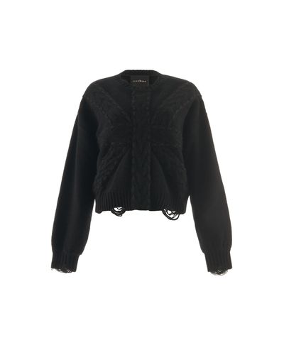 Knitted Sweater With Frayed Hems - John Richmond - Modalova