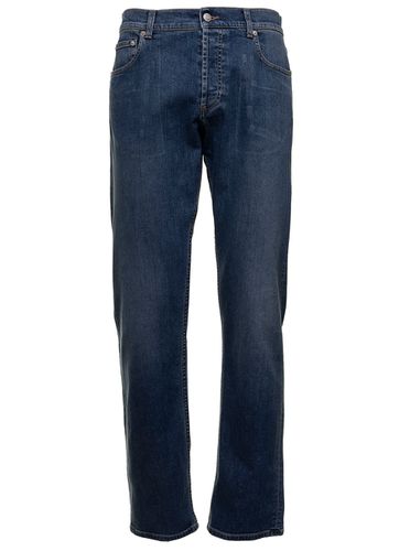Mans Five Pockets Denim Jeans With Logo - Alexander McQueen - Modalova