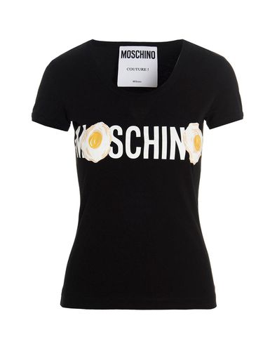 Logo Printed Crewneck T-shirt - Moschino - Modalova